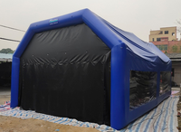 Tente de pulvérisation gonflable portable personnalisée, étanche à l'air, bleue, tente de garage gonflable pour lavage de voiture