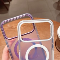 Coque de téléphone magnétique antichoc à double couleur dégradée bleue avec airbag, compatible avec iPhone 17 Pro Max et iPhone 16 (nouvelle version)