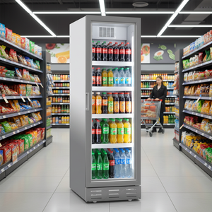 Refrigerador Comercial Vertical Klimasan D418 de 448 L con Puerta de Vidrio Simple y Temperatura Única para Exhibición de Bebidas, Certificado CE, 220-240V - Product Image 3