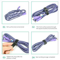 Attache de câble Velcroes réglable sangle à crochet et boucle en nylon attache de câble sangle avec boucle pour la puissance de cerclage de batterie