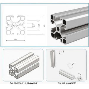โปรไฟล์เชื่อมต่อแบบกลม ผลิตจากอะลูมิเนียม-แมกนีเซียมอัลลอยด์ รุ่น CS-8-4040L สีดำออกไซด์ สำหรับขายส่ง - Product Image 5
