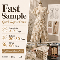 Robe florale personnalisée OEM Maxi Wrap en viscose AQL 1.25 MOQ 50 Tailles EU US Livraison 3-7 jours Échantillon Support du pack technique Impression numérique éco-responsable