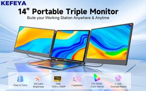OEM ODM S3 тройной экран для ноутбука Расширенный монитор 14 дюймов FHD 1080P IPS Двойной портативный удлинитель для ноутбука - Product Image 4