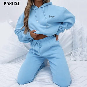 PASUXI Ensemble Survêtement Streetwear Haute Qualité Deux Pièces pour Femme, Sweat à Capuche et Pantalon de Jogging Taille Haute pour le Sport et la Course - Product Image 1