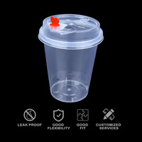 Vasos de Plástico Transparente de 32 oz con Tapas de 90 mm y Pajitas para Bebidas Frías, Smoothies, Té Helado, Jugos, Taza de Té con Leche de Plástico