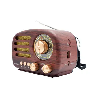 Radio Portatil Am Fm Vintage Retro Bluetooth Aux Linterna
