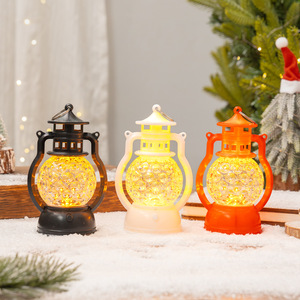 Lanterne à vent LED rétro argentée, lampe de nuit portable de bureau, lampe en verre de cristal pour la décoration de la maison pendant le Ramadan et l'Aïd - Product Image 6