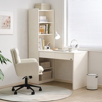 129538 Quanu personnalisé simple blanc design moderne mobilier de bureau bureau à domicile bureau avec étagère