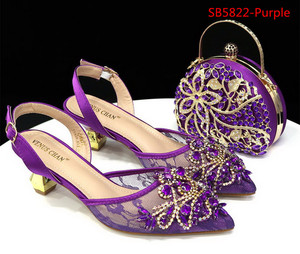 Sac à chaussures d'été confortable <span class=keywords><strong>talon</strong></span> bas dentelle décoration femmes chaussures assorties <span class=keywords><strong>petit</strong></span> sac à main 1 ensemble - Product Image 3