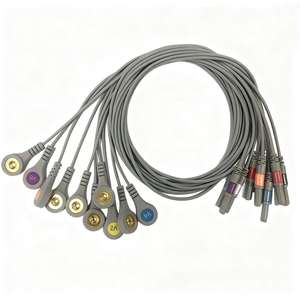 Fabriekslevering Din Style 10 <span class=keywords><strong>Leads</strong></span> 0.9M Tpu Holter <span class=keywords><strong>Ecg</strong></span> Kabel Aami Snap Aha <span class=keywords><strong>Ecg</strong></span> Leadwire Kabel Voor Ziekenhuisgebruik - Product Image 3