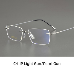 משקפי טיטניום B, משקפיים ללא מסגרת יוניסקס, תואמים לעדשות מרשם, מסגרת - Product Image 5