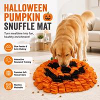 Nouveau tapis de reniflement pour chien Halloween Citrouille, anti-étouffement, mangeoire lente, jouet d'activités olfactives, soulage l'ennui et l'anxiété, base antidérapante en polaire
