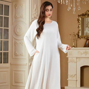 Nouvelle Arrivée - Robe Musulmane Basique à Manches Longues et Col Intégré, <span class=keywords><strong>Djellaba</strong></span> - Abaya Automne/Hiver Printemps pour Culte et Mariages 2026 - Product Image 4