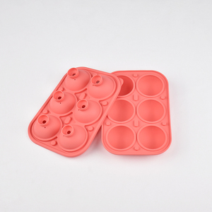 <b>Silicone</b> Ice Ball Mold 6 Cavity Round Whiskey Ice Cube Tray Reusable Food Safe Dishwasher Safe Flexible Ice Maker - Product Image 1