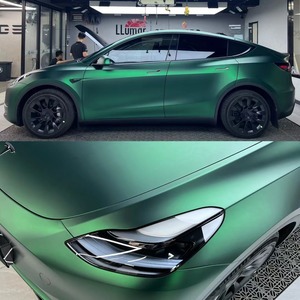 ملصقات خارجية متغيرة اللون لجسم السيارة من OEM M * 17M PET Ghost Chrome Venom أخضر أسود أسفل غلاف السيارة من الفينيل - Product Image 6