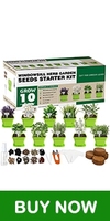 10 Kit Penyemai Benih Herbal untuk Berkebun, Pot Putih, Penanda, Tanah Self-Watering Bebas GMO, 16 oz, Set Lengkap untuk Berkebun Dalam Ruangan