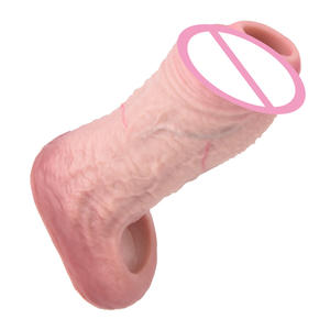 SXXY 5 pouces, manchon de pénis couleur chair, anneau de pénis ouvert, manchon de pénis en silicone réutilisable, <span class=keywords><strong>préservatif</strong></span>, manchon d'agrandissement du pénis, améliorant sexuel - Product Image 5