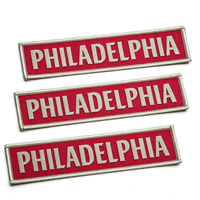 Patch thermocollant brodé personnalisé en forme de cœur et de fleur, thème Philadelphie, pour broderie, applique de voyage, badge, emblème, en tissu et résine