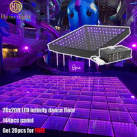 Pista de Baile LED 3D de 20x20 pies con Espejo, SMD 3 en 1, Vidrio Templado, Conexión Cableada, para Bodas, Fiestas y Clubs