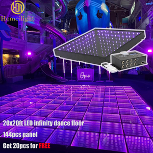 Pista da Ballo LED 3D a Specchio 20x20ft, SMD 3in1, Vetro Temperato, Illuminazione da Palco, Connessione Cablata per Matrimoni, Feste, <span class=keywords><strong>Club</strong></span> - Product Image 1