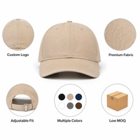 Casquettes de baseball personnalisées à 6 panneaux, kaki, structurées, à visière incurvée, 100 % coton sergé, boucle en cuivre doré, nœuds décoratifs ajustables