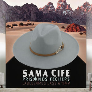 Sombrero de vaquero americano del oeste, de fieltro, con borde ancho a rayas, estilo punk, con tela oculta, informal, para pesca, fiestas, actividades al aire libre y viajes - Product Image 3