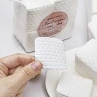 Tampons non tissés sans peluches pour dissolvant de vernis à ongles et serviettes en papier 5x5cm carrées, nettoyant durable