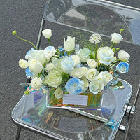 Boîte à fleurs en plexiglas Transparent 9 roses, boîte à fleurs en acrylique, cadeau personnalisé de haute qualité
