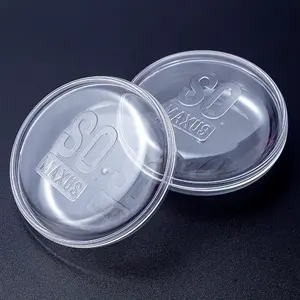 Fornire una piccola scatola rotonda in plastica trasparente PS portatile per il confezionamento di compresse di pillole preservativo