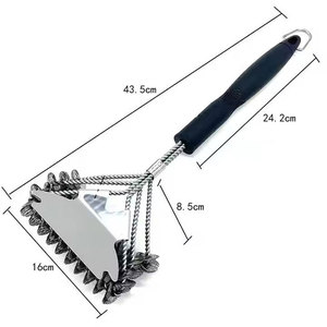 Thép không gỉ BBQ làm sạch bàn chải sứ gas than nướng Grate <span class=keywords><strong>scraper</strong></span> Bàn chải lông miễn phí an toàn phụ kiện nướng bàn chải - Product Image 5
