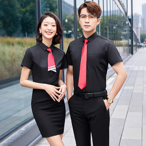 Vêtements de travail d'été Chemise d'entreprise blanche à manches courtes pour hommes et femmes <span class=keywords><strong>Grande</strong></span> <span class=keywords><strong>taille</strong></span> Résistant à l'usure et respirant Logo personnalisé - Product Image 3