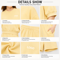 Ensemble de survêtement décontracté 2 pièces surdimensionné pour femme avec logo personnalisé, manches courtes, vente en gros, fabricant