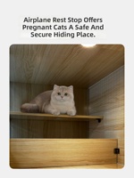 Cage à chat combinée à trois niveaux en bois massif, moderne et luxueuse, pour la maison, durable, avec maisonnette et armoire, clôture pour chat de salon
