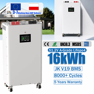 Stock UE, batterie lithium-ion 48V 51.2V, pack de batteries 16kwh 314AH Lifepo4 avec BMS JK 200A V19, coussin chauffant - Product Image 1