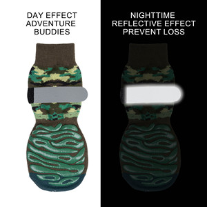 Kaos Kaki Anjing Anti-Selip Warna Kamuflase Mewah Musim Dingin, Gaya Sporty, Perlindungan Cakar Ekstra-Grip untuk Anjing Senior Aktif - Product Image 4