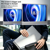 Vente flash : Écran double 18,5 pouces, extension d'écran portable, triple moniteur 1080P IPS, type-C, plug and play pour ordinateur portable
