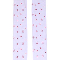 Collants en nylon imprimés CY235 à motifs cœurs et petites fleurs, base noire, résistants aux déchirures, sexy, collection automne-hiver, vente en gros