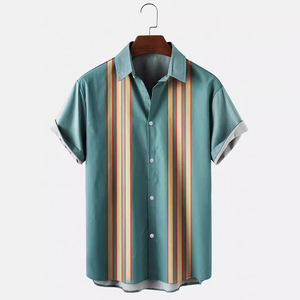 Camisa de bolos personalizada para hombre, camisas hawaianas con estampado retro de los años 1950, camisas de playa informales con botones de manga corta - Product Image 4