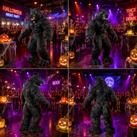 LiqVis Monstre bleu à cornes, figurine ambulante en peluche avec vêtements lumineux, pour promotions événementielles et défilés de clubs de plage