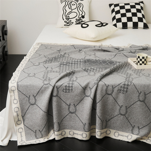 Manta tejida con diseño de caballo de estilo retro y moderno de nuevo diseño para decoración del hogar <span class=keywords><strong>HFS</strong></span> - Product Image 3