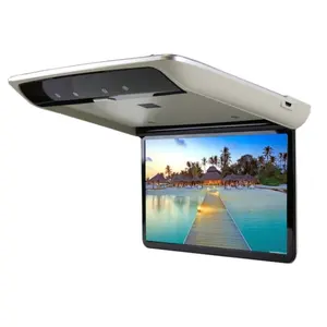 14 Inch Electric Car Roof Mount Flip Down Overhead TV Android with USB TFCar Ceiling Mounted Monitor TFT LCD Rooftop Monitor