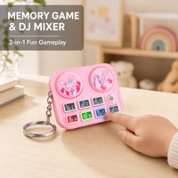 Mini tourne-disque DJ porte-clés jouet, lumière LED, jeu de mémoire, créateur de musique, 3 niveaux, 7 sons, 5 couleurs, cadeau de dessin animé pour enfants, vente en gros