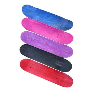 批发双尾印刷全息黑色加拿大枫木形散装空白滑板甲板定制滑板甲板