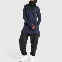 Vêtements de sport musulmans personnalisés, vêtements de sport modestes, séchage rapide, coupe ample, UPF30, chemises de yoga pour femmes musulmanes, vêtements de sport