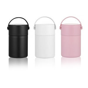 BORGE personnalisé étanche large bouche Double couche en acier inoxydable conteneur thermos flacon isolé <span class=keywords><strong>sous</strong></span> <span class=keywords><strong>vide</strong></span> pot de nourriture avec cuillère - Product Image 1