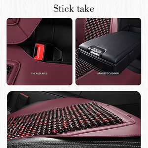 Xiangta Offre Spéciale nouveau Design en cuir ensemble complet de luxe perles en bois siège de <span class=keywords><strong>voiture</strong></span> <span class=keywords><strong>7</strong></span> <span class=keywords><strong>places</strong></span> housses de siège de <span class=keywords><strong>voiture</strong></span> taille universelle - Product Image 5