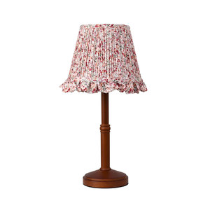 Japanese Style Fresh Romantic <strong>Small</strong> <strong>Table</strong> Lamp Bamboo Wood Fabic Shade AC Three-color Dimming Push Button Switch Apartment Lamp - Product Image 1