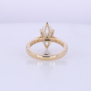 แหวนหมั้นเพชรทรงมาร์คีส์ 1 กะรัต 2 กะรัต 2.5 กะรัต ทองคำแท้ 14k ประดับด้วยดอกทิวลิป - Product Image 3