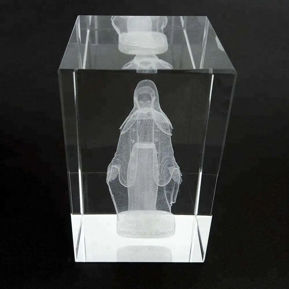 Ehre des Kristall-Buddha 3D-Lasergravurwürfel-Kristallwürfel-Ätz-Buddhismus