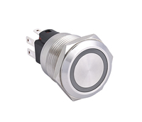 Produk Baru Saklar Tombol Tekan Logam 16mm ONPOW61 Badan Pendek LED Beriluminasi Simbol On Off